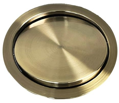 JTWWDM In Die Arbeitsplatte Eingelassener Runder Mülleimerdeckel Aus Edelstahl, Klappdeckel-Dekoration, Mit Schwingdeckel für Küche, Schlafzimmer, Werkbank, Büro, Schreibtisch,Bronze