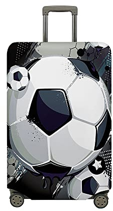 Highdi Fußball Kofferhülle, Elastisch Reise Kofferschutzhülle Reisekoffer Koffer Schutzhülle, Kofferhülle Kofferschutzhülle, Kratzfest Kofferschutz (Fußball,L (26-28 Zoll))