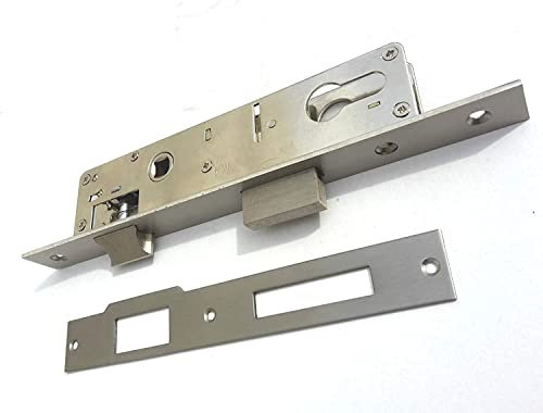 Serrure à mortaiser en acier inoxydable, Serrure à mortaise étroite 85 mm, entrée de serrure 25 mm, cadre tubulaire, serrure de porte, serrure de porte de jardin en acier inoxydable, serrure à mortais