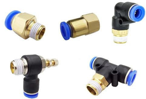 Générique Tuyau d'air de Type PC/PCF/PL/SL/PB, raccord pneumatique en laiton à dégagement rapide, connecteur pneumatique 1/4 M5, 1 pièces(4-01,SL)