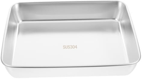 Alipis Stainless Steel Rectangle Cake Pan Baking Dish Non-Stick Baking Tray Storage Rack