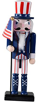 MAGICLULU Cascanueces del Portaestandarte Gigante Marioneta Figuras De Cascanueces De Navidad Guirnalda De Oropel Decoraciones Cifra Decoración De Muñecas Copla Puerta Blue Madera