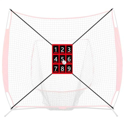 Pitching Net with Strike Zone, Softball Batting Target, Baseball Accuracy Trainer, Batting Practice Aid for Precision, Pitching Skill Development, Outdoor Sports Equipment, (195g)