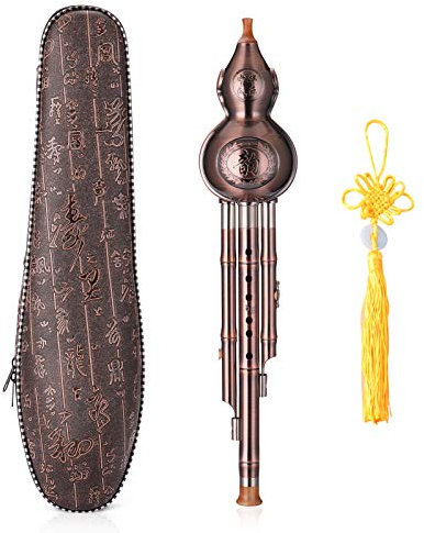 Traditionelle chinesische Hulusi Metall Cucurbit Flöte ethnisches Musikinstrument mit feiner Box für Anfänger und Profis