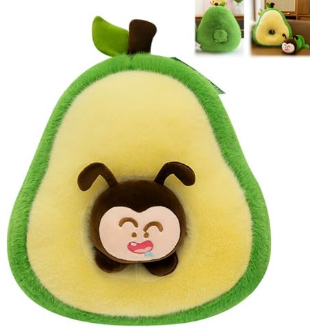 Avocado Kuscheltier, Ameise Kuscheltier Stofftier Ameise Klein Günstig, 2 in 1 Ameise Avocado Plüschtier Abnehmbar Plüschkissen Gefüllter Ameisenplüsch Geschenk Für Kinder (30 cm)