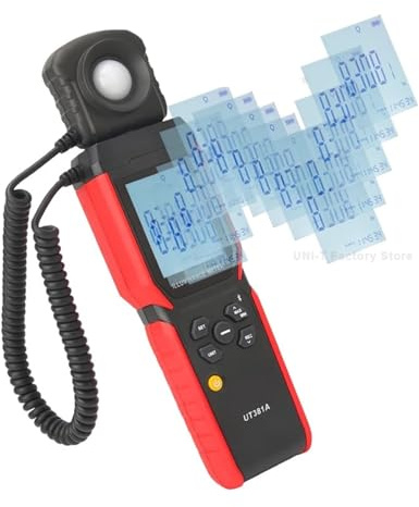 UT381A Illuminometer Integriertes und geteiltes digitales Lichtbeleuchtungsmessgerät 400000 Lx 37160 Fc Luxometer mit Bluetooth-App Heim und Büro