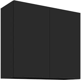 Kuechen-preisbombe Küchen Hängeschrank 80 cm Siena Schwarz Küche Küchenzeile Küchenblock