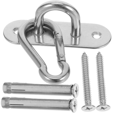 iplusmile Anclaje de Techo y Pared Ovalado de Acero Inoxidable para Gimnasio Soporte Resistente para Anillos Gimnásticos Columpios Yoga y Cuerdas de Batalla Instalación Fácil y Segura