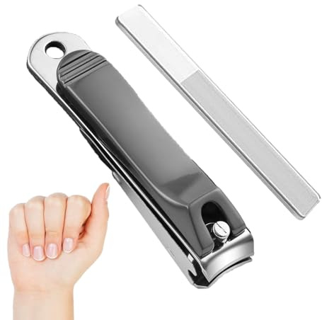 YRUHAN Cortauñas Pies, Corta Uñas Adulto de Acero Inoxidable, Cortauñas Profesional con Lima de Uñas, Diseño Antisalpicaduras, Preciso y Afilado, Cómodo de Sujetar, Apto para Dedos de Manos y Pies