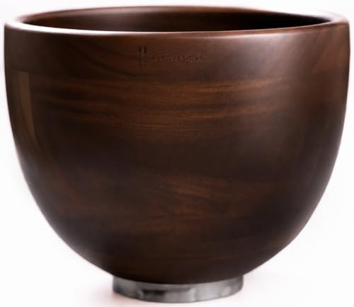 Biscuitique Premium Solid American Walnut Wood Mixing Bowl Compatible with Kitchen Aid Tilt-Head Models 4.5 Quart and 5QT Stand Mixer Wooden Bowls