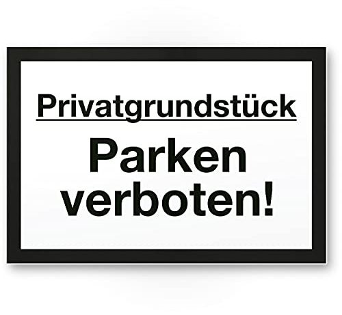 Komma Security Privatgrundstück - Parken Verboten Schild Parkverbotsschild Grundstück - Parkverbot Halteverbot Privatgrund - Hinweisschild Verbotsschild abgestellte Fahrzeuge