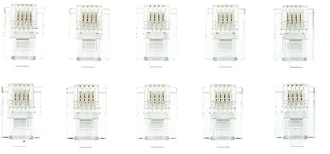 CABLEPELADO RJ10 Anschluss | Modularer Telefonanschluss | 4P4C | 4-polig RJ10 | AWG26 | Geeignet für Telefon-, Fax- und Sprachanwendungen in Heim- oder Büroverkabelungssystemen | 10 Stück