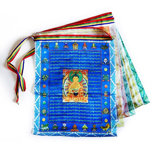 Tibetische Gebetsfahnen, Buddhistische Meditationsfahnen, 10 Stück, Satin, Windpferd, Lungta-Gebetsfahnen, 27,9 x 35,6 cm