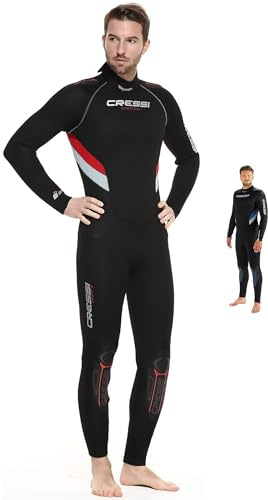 Cressi Castoro Man Monopiece Wetsuit - Diving Suit Available in 5 or 7 mm Neoprene, for Men