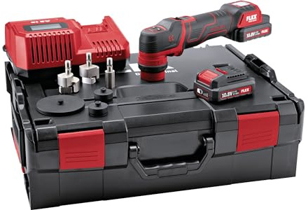 Flex Akku Polierer 10,8 V (Poliermaschine) PXE 80 10,8-EC/2,5 Set - 418102, Schwarz / Rot