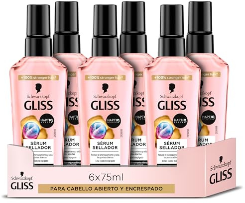 Gliss Split Hair Miracle Versiegelungsserum für offenes und krauses Haar, 6 Stück à 75 ml (450 ml) – Versiegelungsreihe