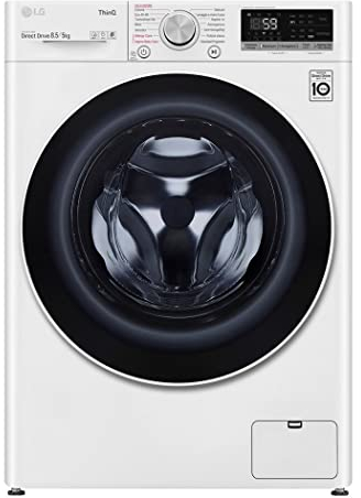 LG F2DV5S8H0E Trockner Slim Frontlader 8 kg/5 kg, künstliche Intelligenz AI DD, Turbo Wash, Dampf-Funktion, Bullauge aus gehärtetem Glas, WLAN mit Smart ThinQ
