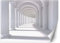 Feeby Carta Da Parati Effetto 3D Illusione 3D Tunnel 350x245 cm bianco Fotomurale Tessuto Non Tessuto Per Casa Ufficio Camera Da Letto Gabinetto Soggiorno Astratto Colonnato Portici