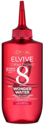 L'Oréal Paris Wonder Water, Liquid Hair Conditioner by Elvive Colour Protect, 8 Second Hair Treatment for Damaged, Coloured Hair with Lamellar Technology, 200 ml