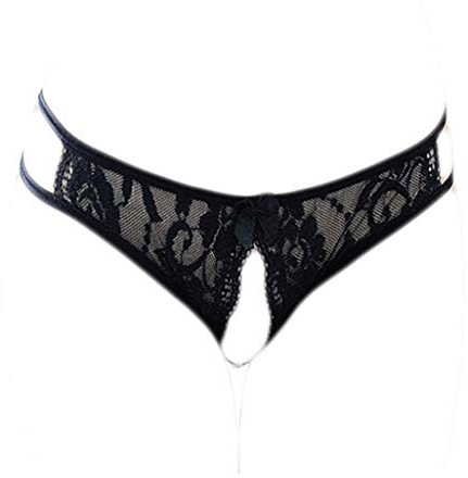 KHUFUZI - Vestido para mujer, lencería sexy con encaje, de punto y bragas, diseño de tanga, ideal para novia, mujer, Negro único, 36-42