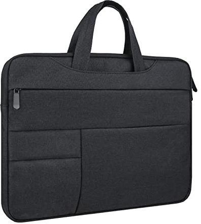 RAINYEAR 15,6 Pulgadas Funda Protectora para Portátil Compatible con 15,6 DELL HP ASUS Laptop Chromebook Ordenador Portátiles Bolsa Maletín con Asa y Multi Bolsillos,Negro