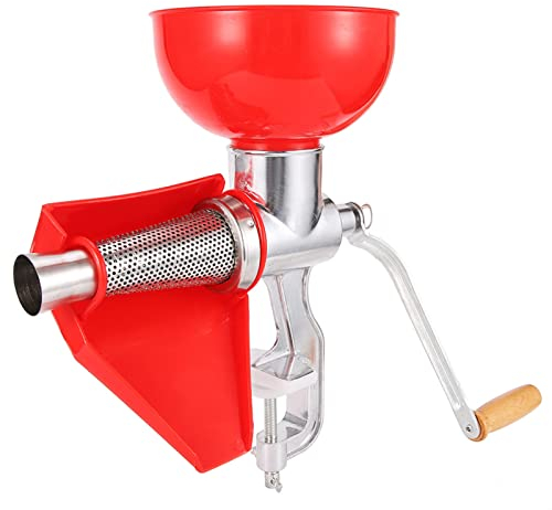 Exprimidor de Tomate Manual con Manivela, Prensa de Tomate de Aleación de Aluminio Multifunción Exprimidor de Hierba de Trigo con Filtro, para Frutas Limones Naranjas Verduras