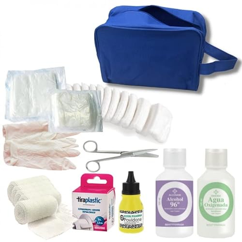 Botiquín de primeros auxilios First aid kit. Acampada, viaje, hogar, trabajo, colegio. Curas, heridas, torceduras (Pequeño)