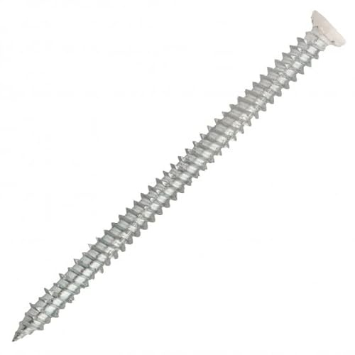 SCELL-IT, Vis ESSBOX Béton, RAL9016, Ø7,5 mm x 132 mm, Boite de 50, EX-91153975132, Vis de Fixation Directe, Spéciale Huisseries, Fixation durable et esthétique pour le béton