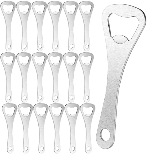 REJOECE 20 Pièces Portable Décapsuleur Plats, Bière Décapsuleur en Acier Inoxydable, Rapide Ouvre Bouteille pour Maison le Fête le Bar Porte Clé les Amateurs de Bière