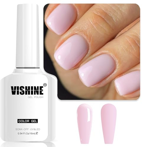 Vishine E024 Smalto Gel Semipermanente 15ml - Pastello Viola Rosa Gelatina Rosa Nude Traslucido - Lampada UV LED Smalto per Unghie