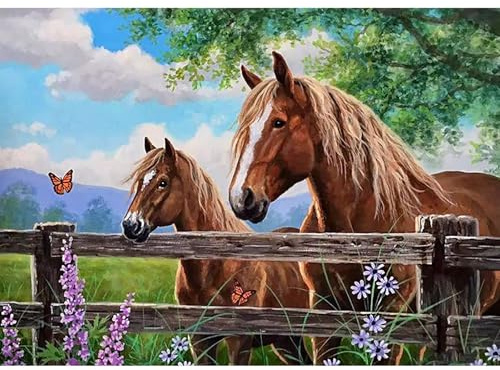 CEOVR Diamond Painting Bilder Erwachsene,5D DIY Diamond-painting Kits,Diamond Painting Set für Dekoration,30x40 cm (braun grün blau)