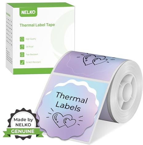 Thermoetiketten für Nelko PM220 Etikettendrucker, 50 mm, rund, Thermoetiketten, wasserdicht, Mehrzweck-Etikettenband, 1 Rolle mit 150 selbstklebenden Thermopapier (Blauvioletter Verlauf)