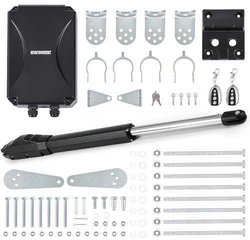 CO-Z Automatic Swing Gate Opener Kit, Electric Gate Opener for Doors up to 400 kg 6 m, Driveway Home Garden Gate Opening System for Swing Gates, Gate Complete Kit with Remote Controls & Release Keys