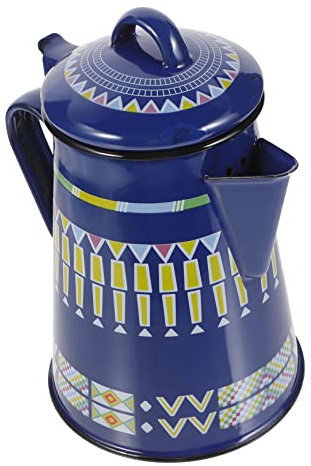 SHOWERORO Emaille Teekessel 1,2l Blauer Ölkessel Mit Verbrühungssicherem Griff Für Kaffee Und Teezubereitung Bruchfestes Multifunktionales Küchenwassergefäß