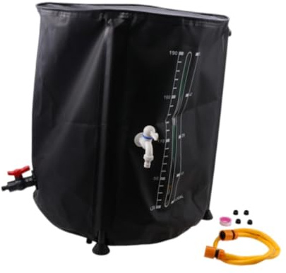 Fenteer Collapsible Rain Barrel, Portable Rain Collection System, 200 Liters Foldable Rain Barrel