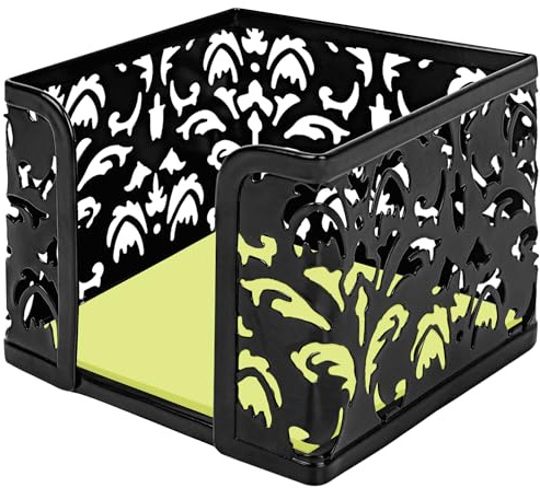 TOCCOOL Porta note, scatola per appunti, organizer da scrivania, realizzato in metallo, abbastanza forte per casa, scuola, articoli da scrivania (nero)