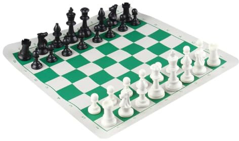 Nicear Tapis d'échecs de tournoi portable en cuir PU pour tournoi, échiquier enroulable, échiquier enroulable, léger et antidérapant
