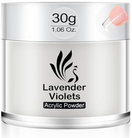 Lavender Violets Clear Dipping Powder for Nails 30g - Acrylic 2-in-1 3D Carving Marble Styling| DIY Salon-Grade Manicure | Air Dry, Sheer Base Color, Strengthening | Prevents Breakage N101