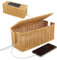 VFANDV Caja de Gestión de Cables Hecha a Mano, Caja de Gestión de Cables de Ratán, Organizador de Cables Bajo el Escritorio Cables de TV per Casa Ufficio, 31,5 x 13 x 13 cm