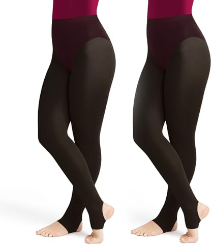 HZHSGLY 2 paia di collant da danza, comodi collant da danza senza piede neri, collant senza piede per donne e ragazze per jazz, uniformi scolastiche da danza, Nero , L