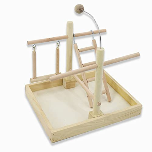Lovebird Papageienkäfig Sitzstange Ständer Brücke Schaukel Klettern Holz Trainingsleiter Spielzeug für Vogel Funfair