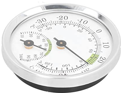 Pssopp Guitar Box Guitar Box/Cover Storage Dial Thermometer Hygrometer Mini Accurate Temperature Humidity Monitor for Humidors Cigar Boxes Chicken Coops with Aluminum Alloy Plastic