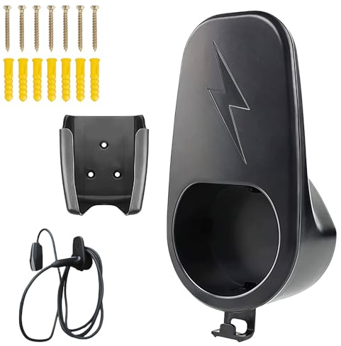 WANDGU Typ 2 Wandhalterung Ladekabel EV Steckerhalter: Kabelhalter Typ 2 mit Schrauben, ABS Kabelhalter Wallbox Zubehör, Ladegerät Zubehör für Elektroauto Halterung Tesla Model 3 Model Y