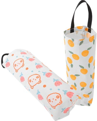TOYANDONA 2pcs Kitchen Plastic Bag Holder Reusable Grocery Bag Dispenser Wall-mounted Organizer for Trash and Storage Space-saving Design with Lanyard for Home Kitchen Accessories
