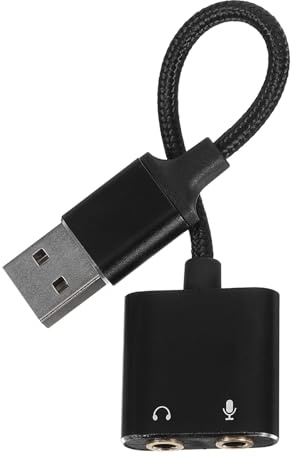 HOLIDYOYO Sound Card Converter Adapter External USB for Laptop Headset Splitter Cable Audio Jack Plug Microphone PC Mic Adapter