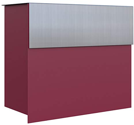Briefkasten, Design Wandbriefkasten Molto Rot/Edelstahl - Bravios