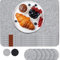 Luana Rose Platzsets aus Filz 12er Set in Anthrazit - Tischset abwischbar - 44x32 cm Filzuntersetzer - Hochwertige Platzdeckchen abwaschbar - Tischuntersetzer Platzset + Glas Untersetzer-Set