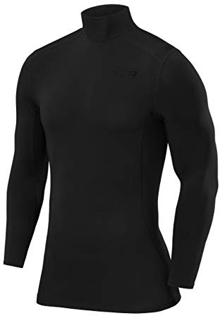 TCA Camiseta Manga Larga Térmica de Compresión para Hombres - Negro, S