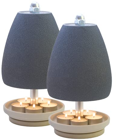 HP-TLL 27/14 5 Kerzen Grau 2er Set Teelichtlampe Orchidee Deko Sommer Wohnung Balkon Garten Terrasse Hornet-Products Die - Teelichtofen Manufaktur