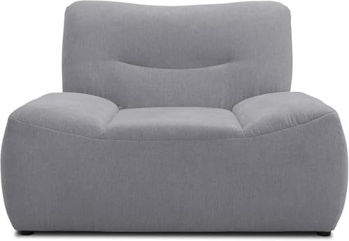 DOMO. collection Sessel Boho, Loveseat, Polstersessel im Boho-Style, Bigsofa Garnitur, 122 x 109 x 81 cm (BxTxH), dunkelgrau | Sessel im Boho-Style mit flachen Armlehnen, gemütlicher Polstersessel für Ihr Zuhause, 122 x 109 x 81 cm (BxTxH)